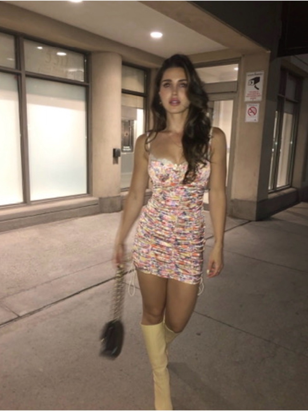 Floral Ruched Mini Dress in Multi-Color - Picture 2 of 4